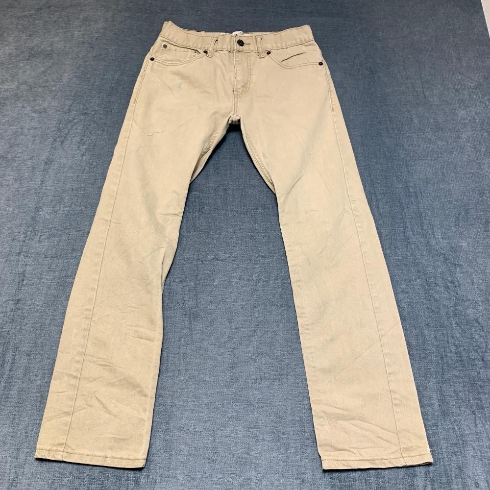 Vintage Levi's 511 Jeans Boys 18 29x29 Beige Denim Cotton Slim Fit Straight Leg